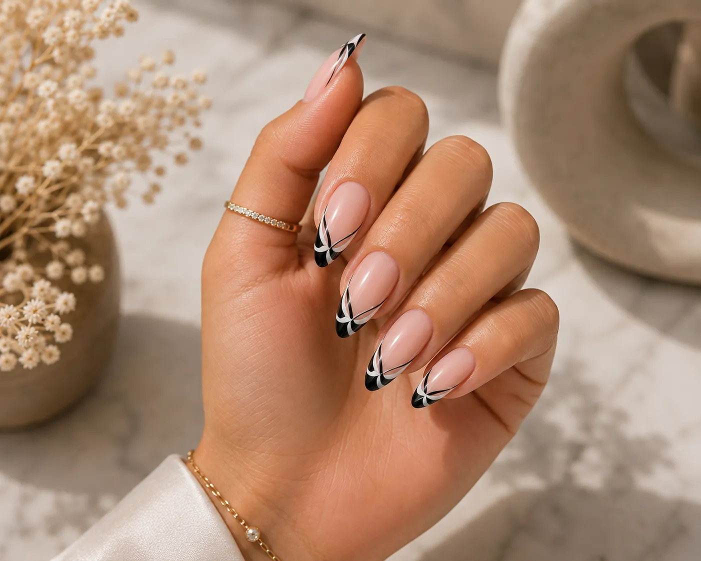 Twisted French manicure.